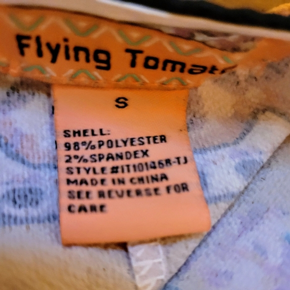 Free Flying Tomato Yellow Floral Faux Wrap Kimono Sleeve Cropped Top, Boho EUC S - Picture 10 of 11